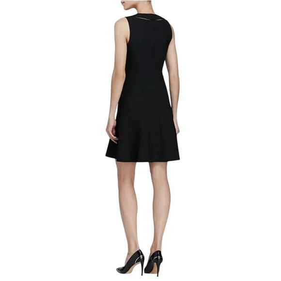 DIANE‎ VON FURSTENBERG $378 Black Sleeveless Flared Hem Maureen Dress Size 4 - Picture 2 of 5